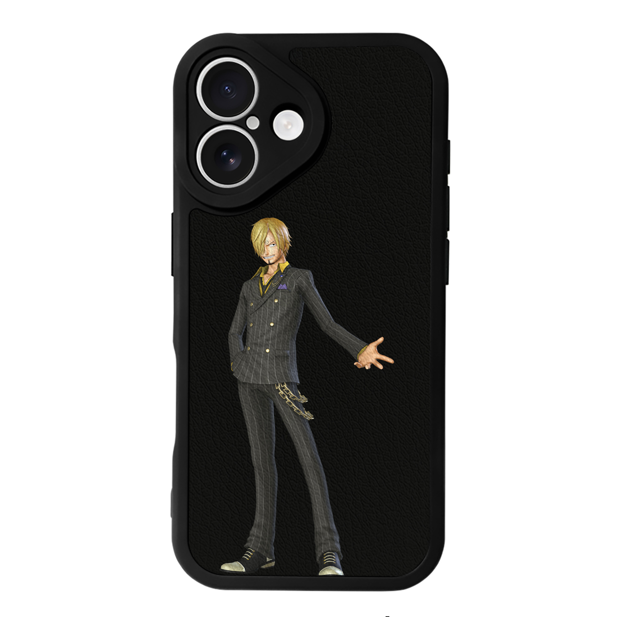 （画像用） ワンピース サンジ ONE PIECE Sanji 【iPhone 16シリーズ対応】シリコンスマホケース（レザー調） 材質：シリコン
